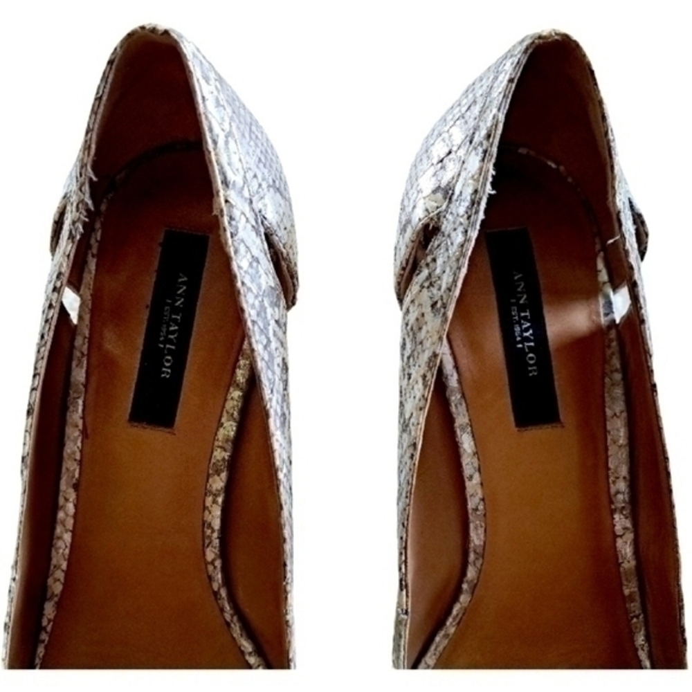 Ann Taylor Pearlescent Python Metallic Leather He… - image 6